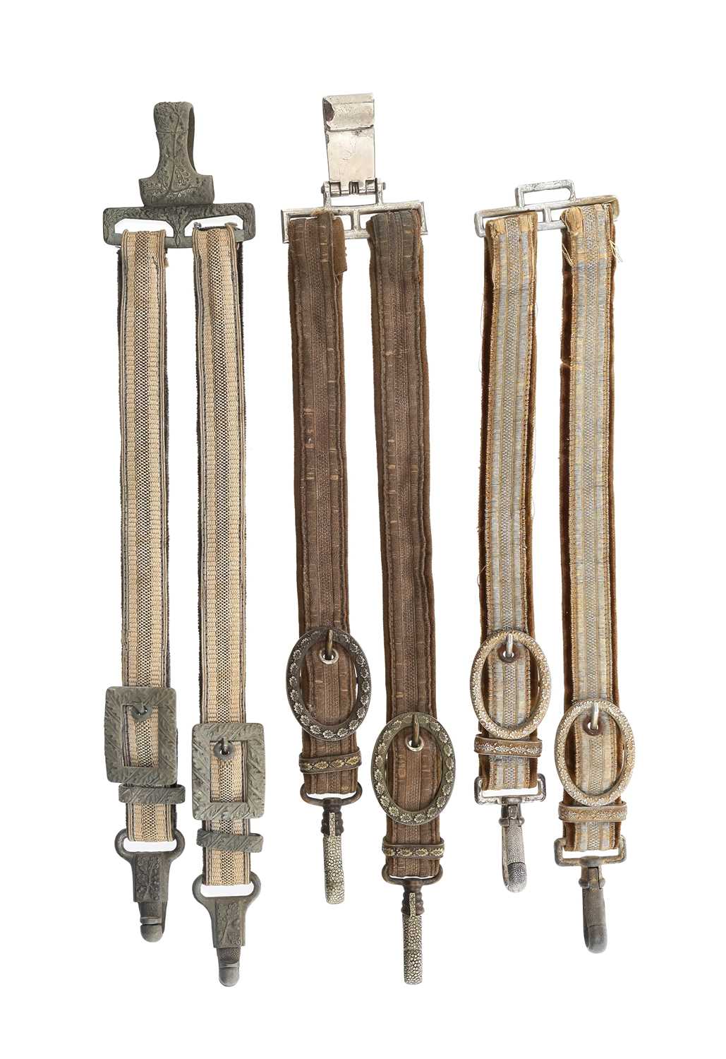 Lot 183 - THREE GERMAN WW2 HANGERS FOR ARMY OFFICER’S DAGGER