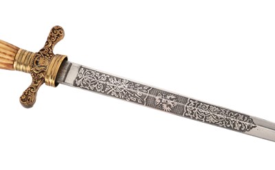 Lot 130 - RARE AUSTRO-HUNGARIAN NAVAL OFFICER'S DAGGER, M1849