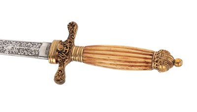 Lot 130 - RARE AUSTRO-HUNGARIAN NAVAL OFFICER'S DAGGER, M1849