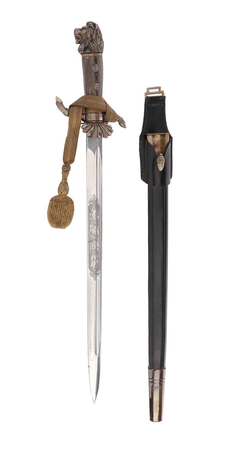 Lot 92 - BAVARIAN SILVER HUNTING HIRSCHFÄNGER
