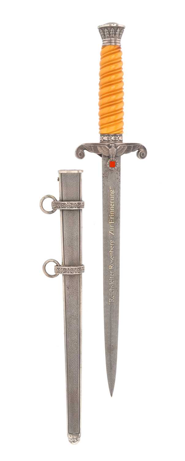 Lot 147 - ALFRED ROSENBERG PRESENTATION DAGGER, CA. 1943