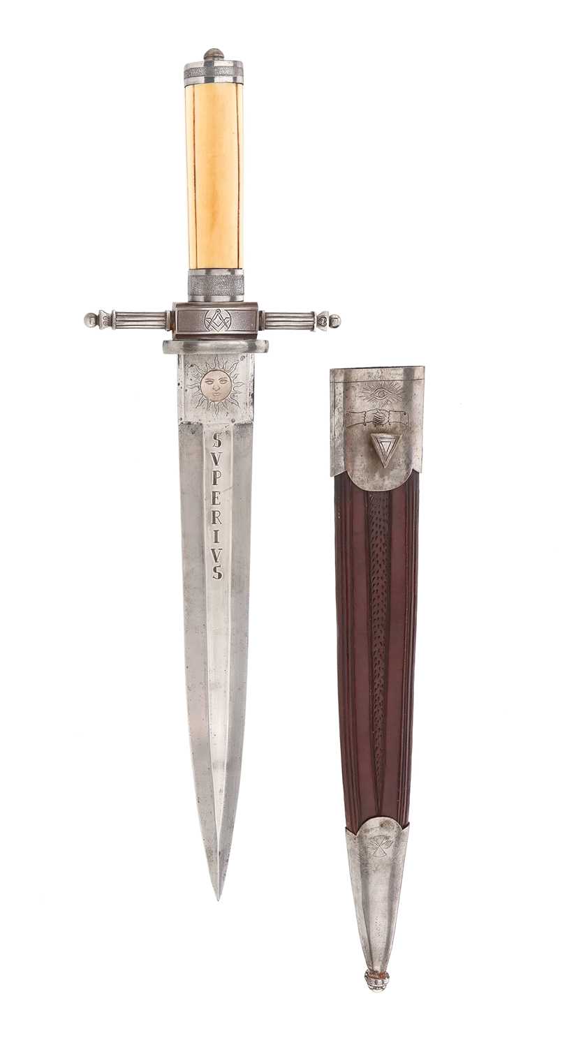 Lot 125 - A LATE 19TH CENTURY FREEMASON DAGGER