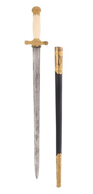 Lot 127 - UNIQUE FRENCH NAVY SWORD, DATED 1839, FROM CAPTAIN AUGUSTE LUCAS.