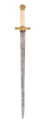 Lot 127 - UNIQUE FRENCH NAVY SWORD, DATED 1839, FROM CAPTAIN AUGUSTE LUCAS.